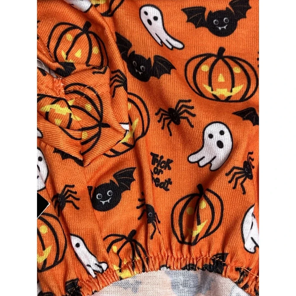 Party Dog Pajamas S/P Halloween Orange Black Pumpkin Ghost Dog Collar Gear Zone